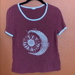 Garage Moon and Sunflower T Shirt